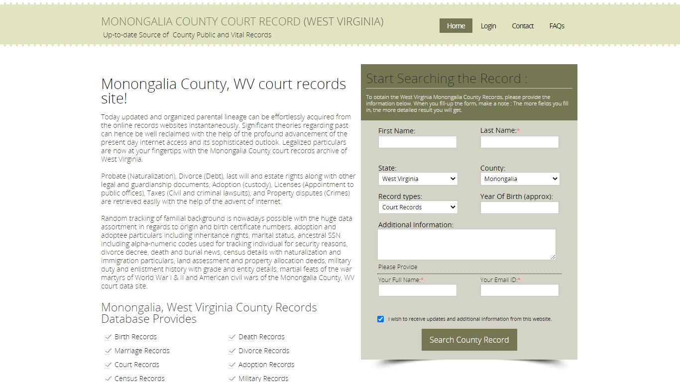 Monongalia County, West Virginia Public Court Records Index